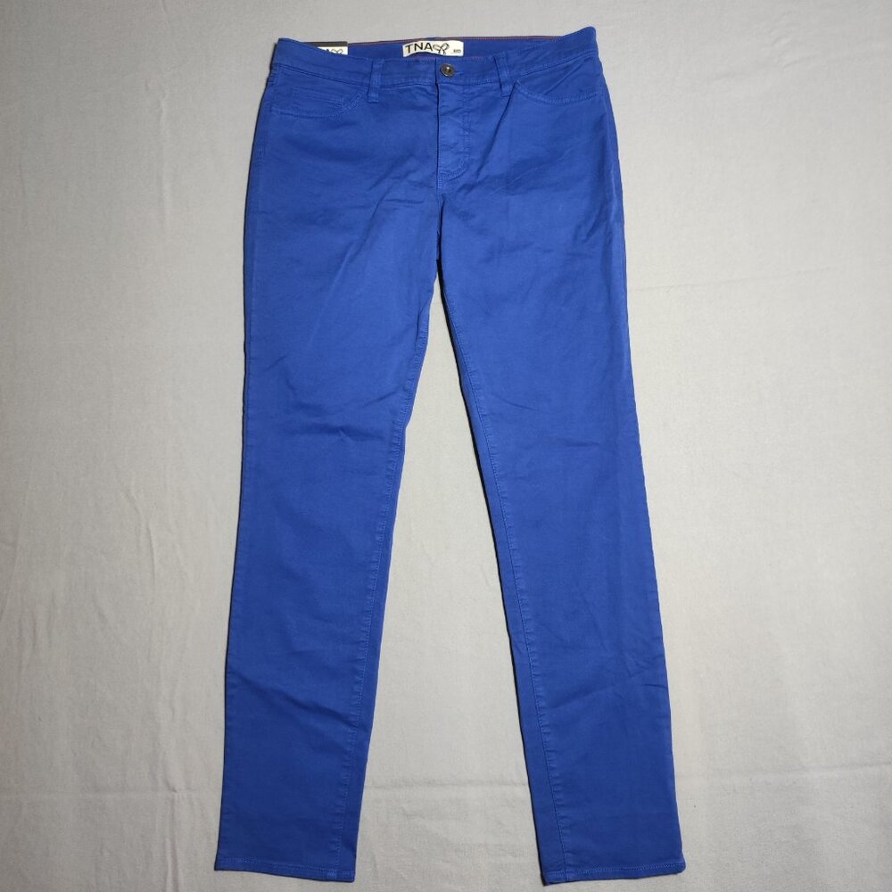 NWT TNA twill pants women's size 10 blue colour Mid-rise Skinny fit Stretchy
